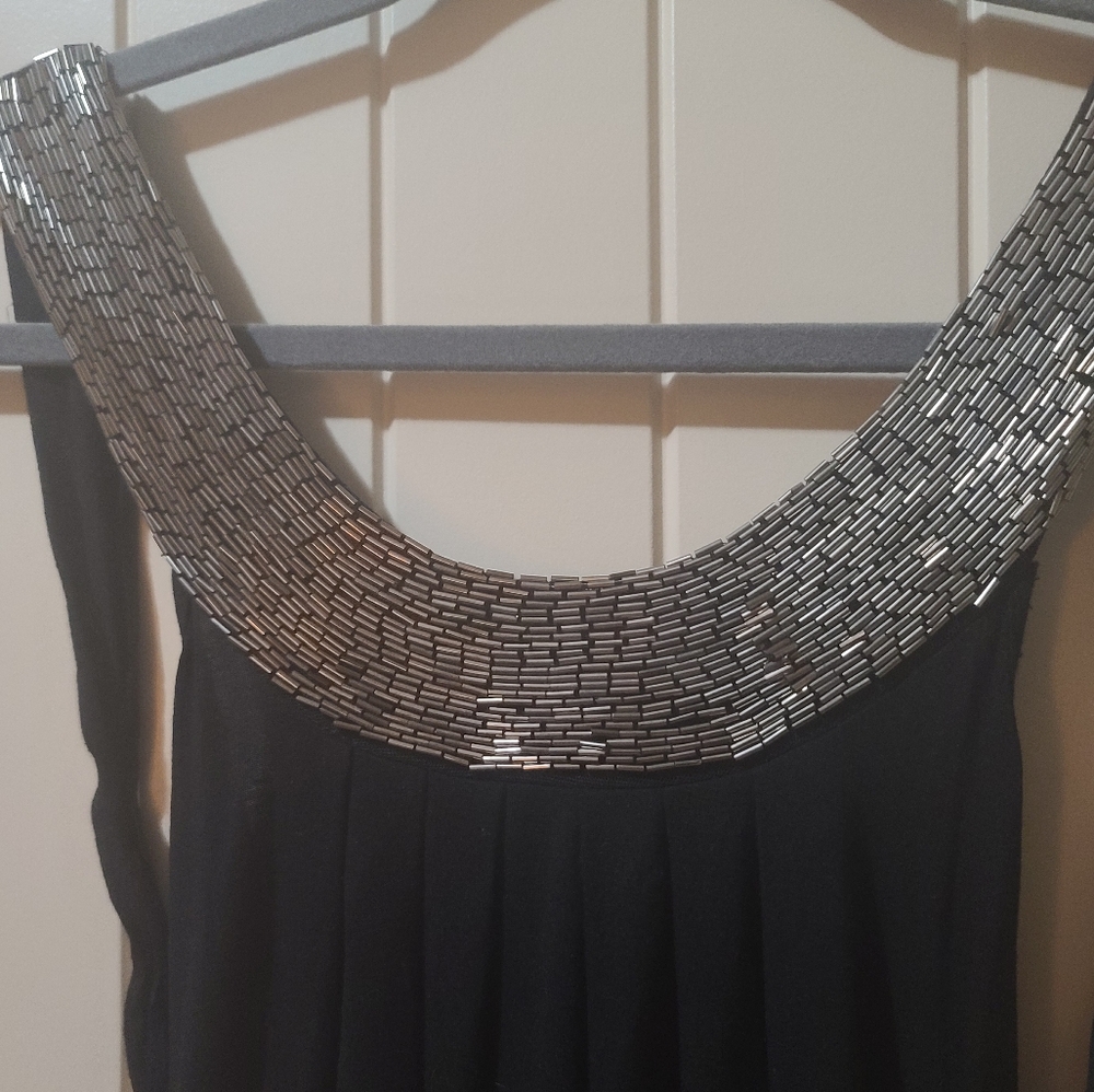 Black top with silver embellished collar